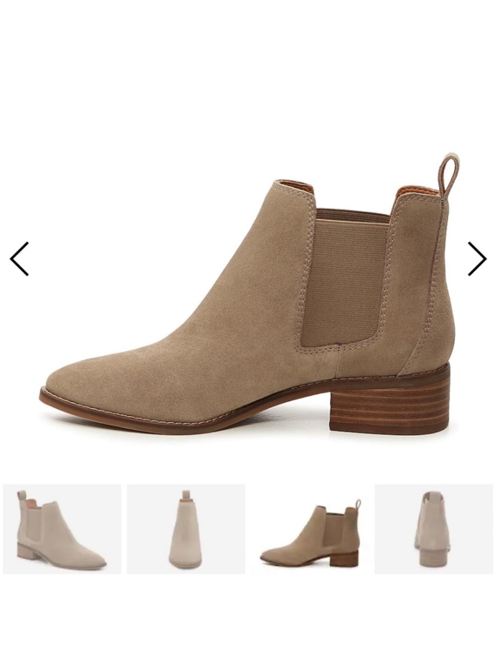 Lucky Brand Taupe Suede Chelsea Lufti Ankle Boot